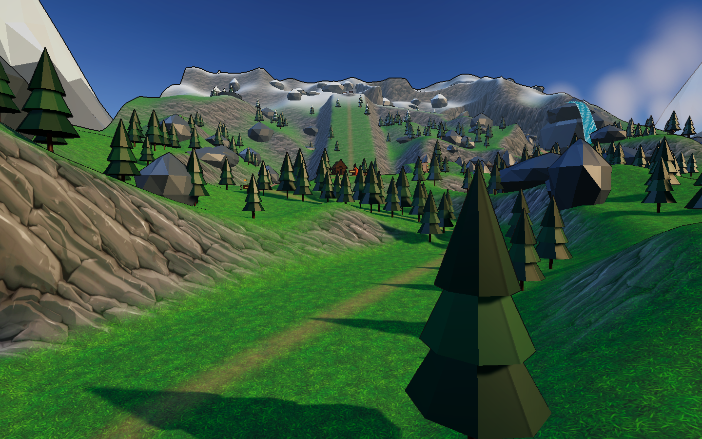 The new Mountain Whisky course: a green alpine valley climbing toward snowy peaks