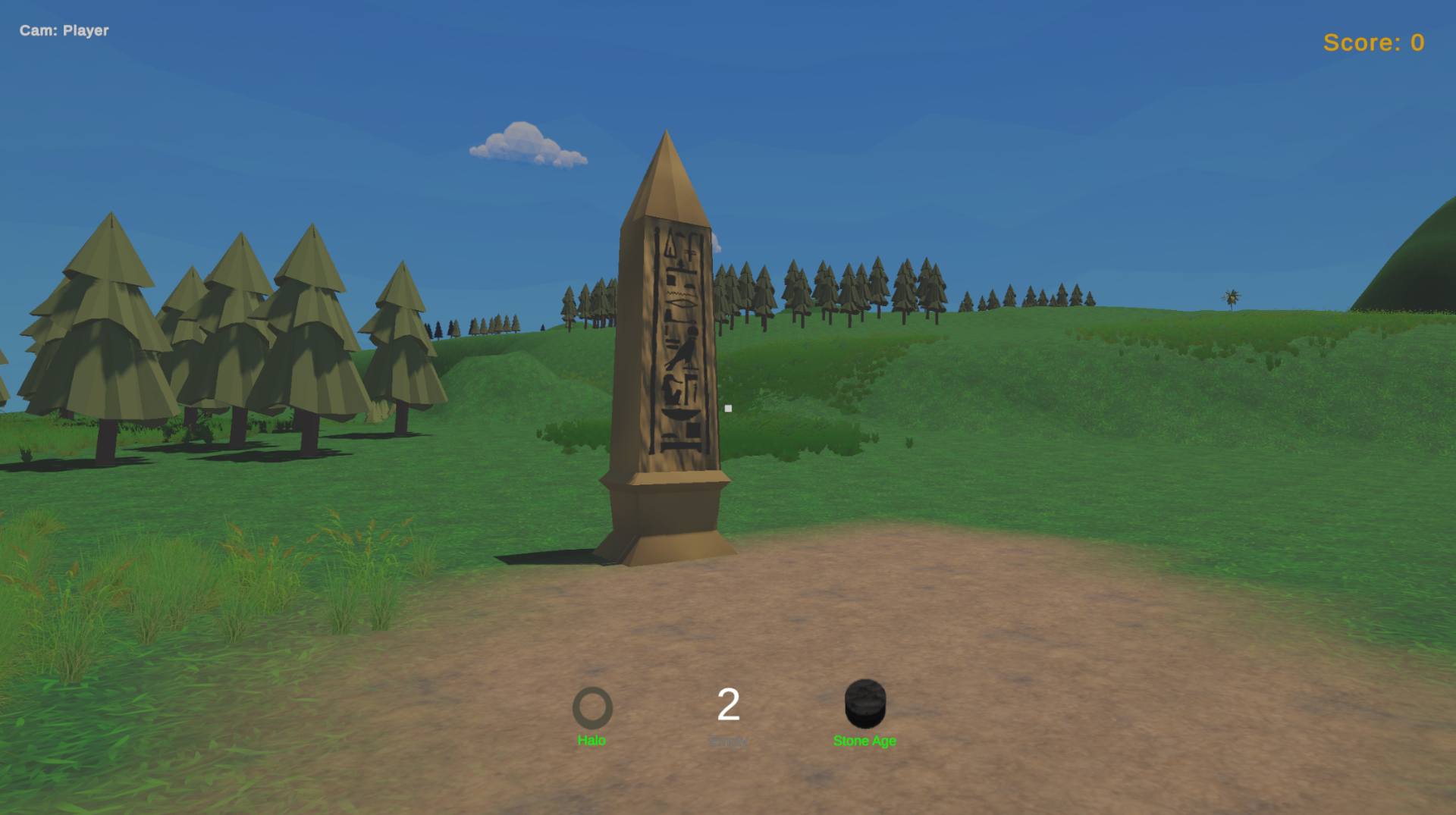 Egyptian obelisk hole in the forest
